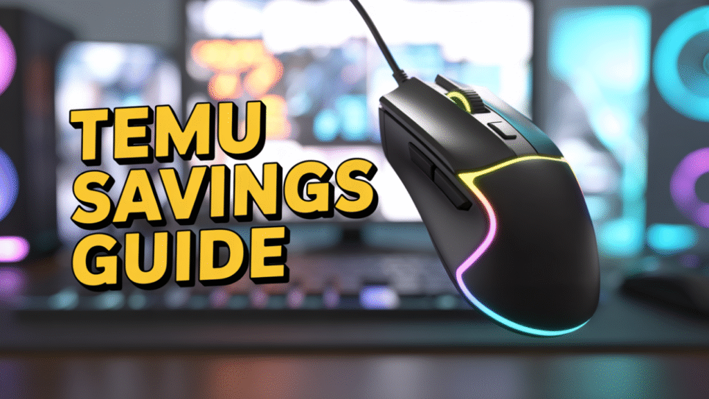 RGB gaming mouse on a desk, part of the gadget savings guide for the Temu Black Friday Deals 2025.